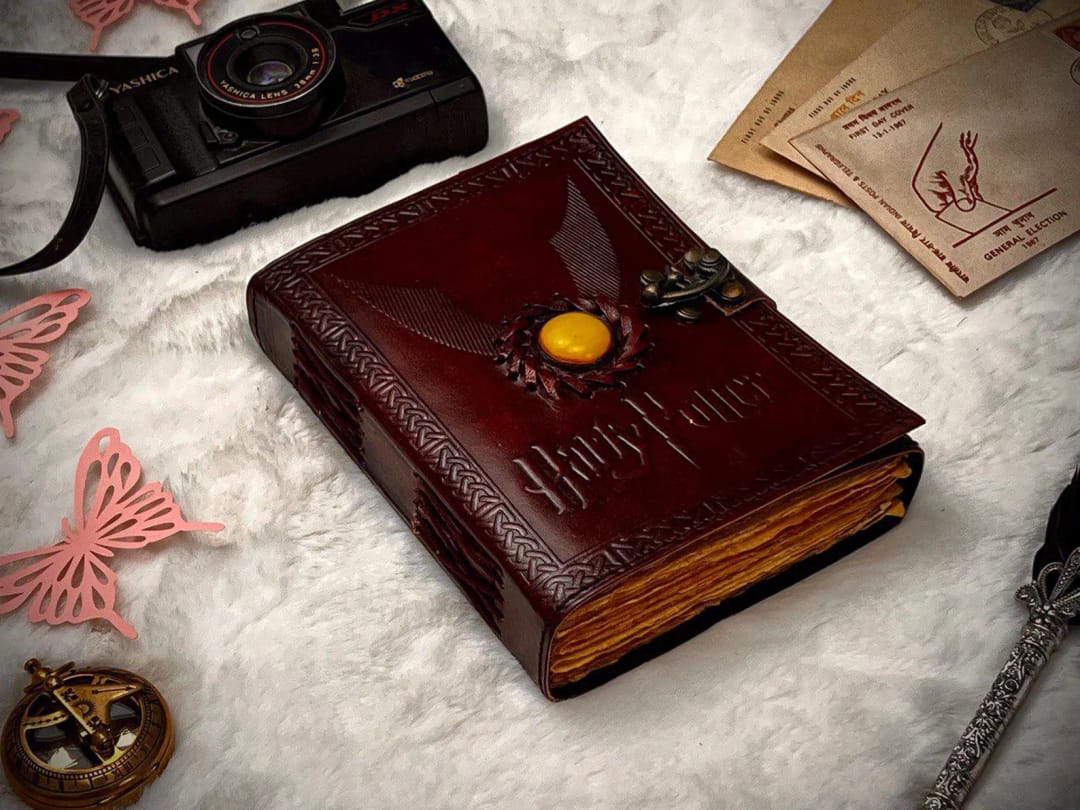 Jurnal Grimoire din Piele Harry Potter – Ediție de Colecție, Snitch Auriu 3D - Imaginea 4