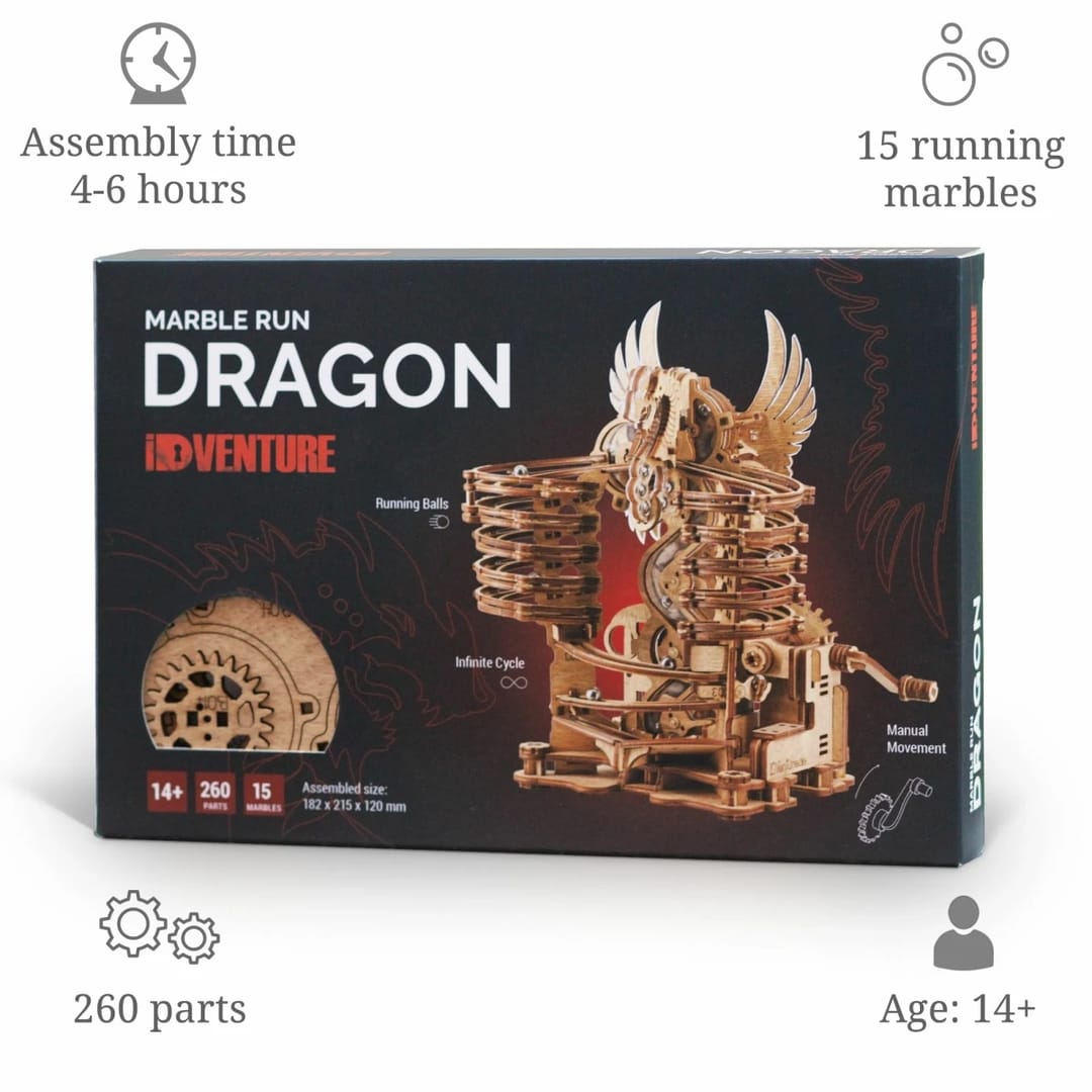 iDventure Marble Run Dragon, 260 piese lemn - Imaginea 3