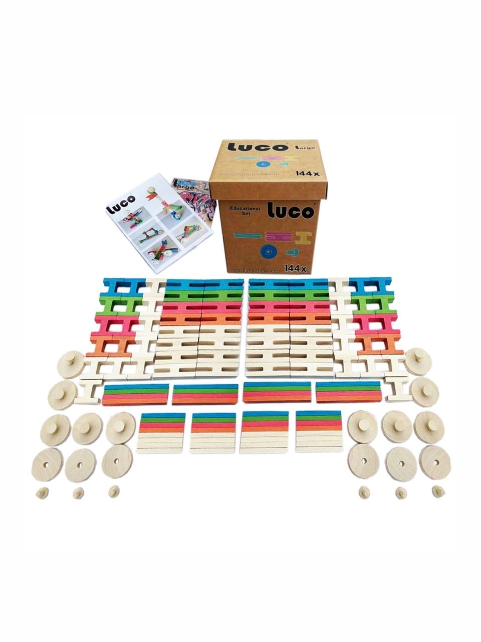 Set de Construcție din Lemn Luco Large – 72 de Piese Eco-Friendly - Imaginea 2