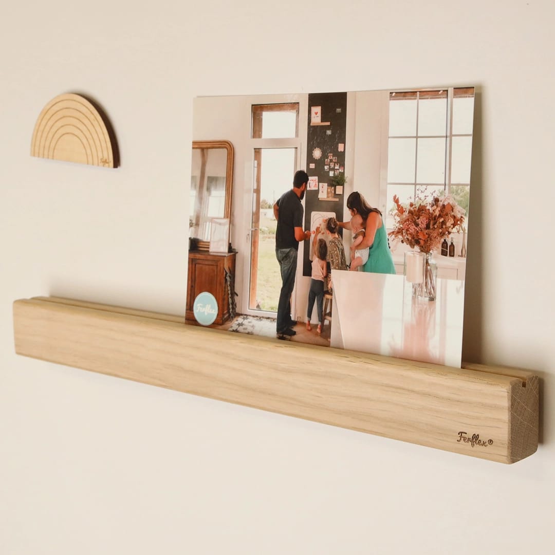 Etajeră Magnetică de Perete din Lemn Ferflex - 45 cm - Imaginea 1