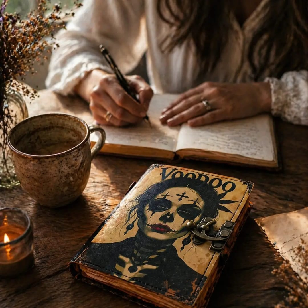 Jurnal Artizanal din Piele Naturala „Voodoo” - Imaginea 6