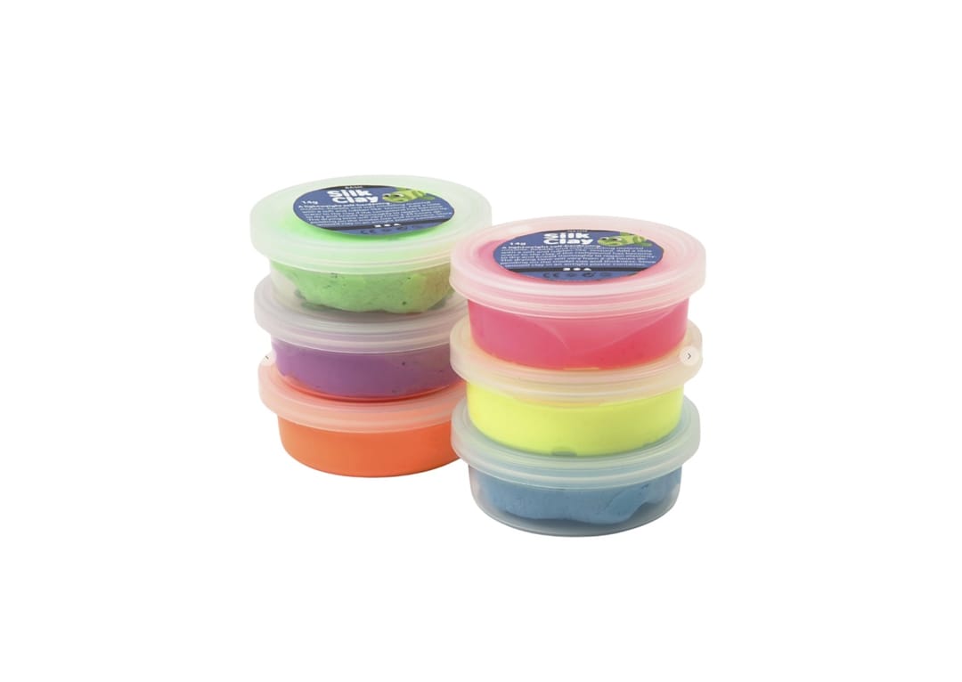 Set plastilina moale Silk Clay 6 culori neon - Imaginea 2