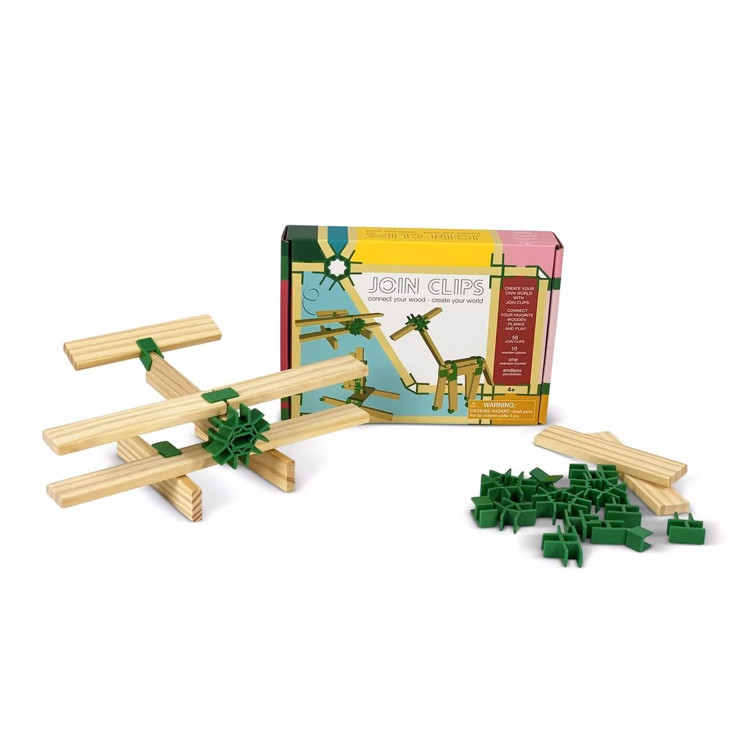JOIN CLIPS Kit de Bază Mini - Jucărie Construcție Lemn