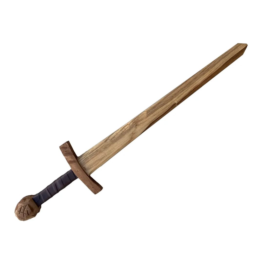 Sabie de Jucărie din Lemn Atavik - Model Cavaleresc, Mâner din Piele, 100% Lucrată Manual - Imaginea 4