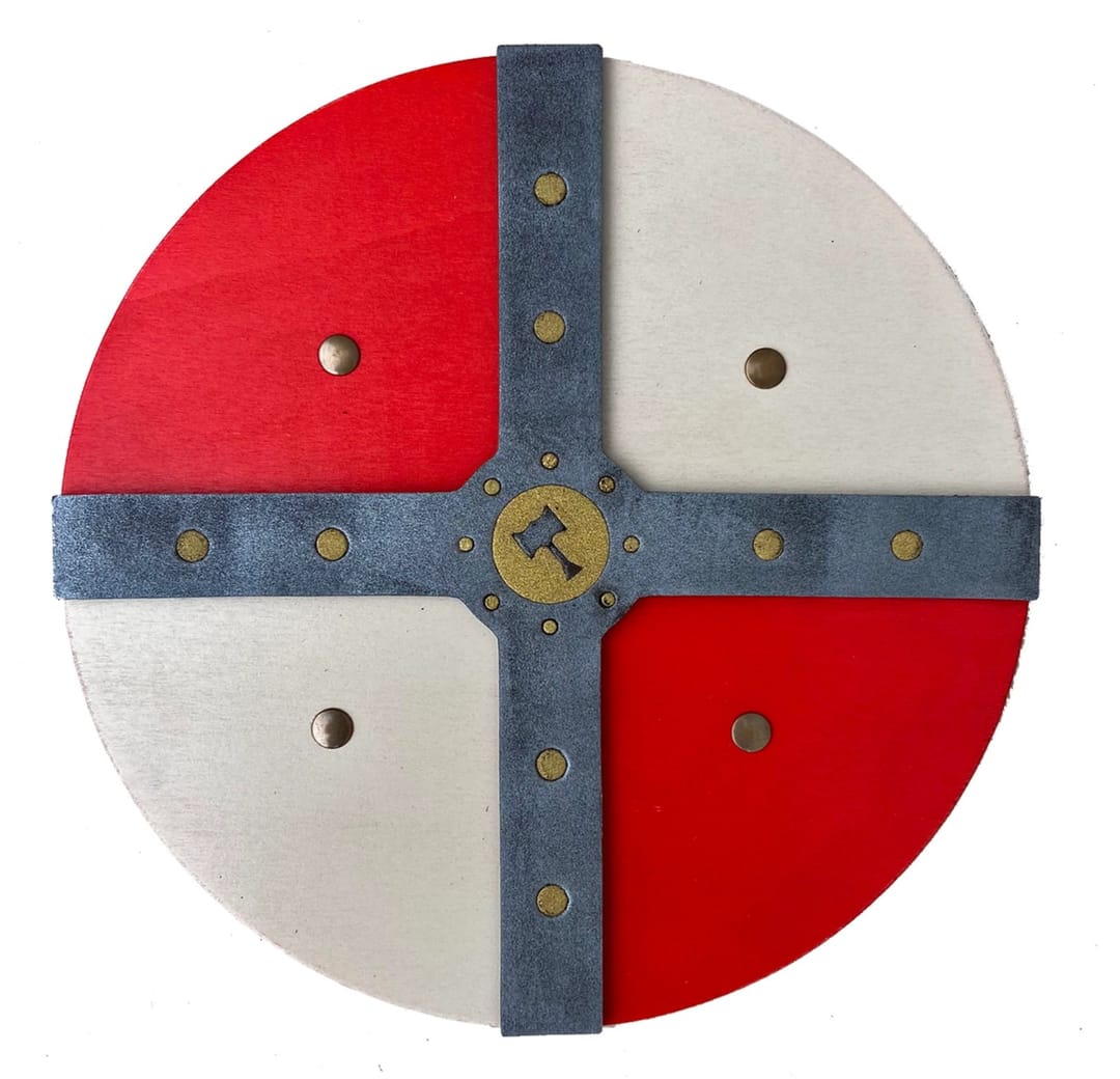 Scut Viking Rotund din Lemn - Imaginea 1