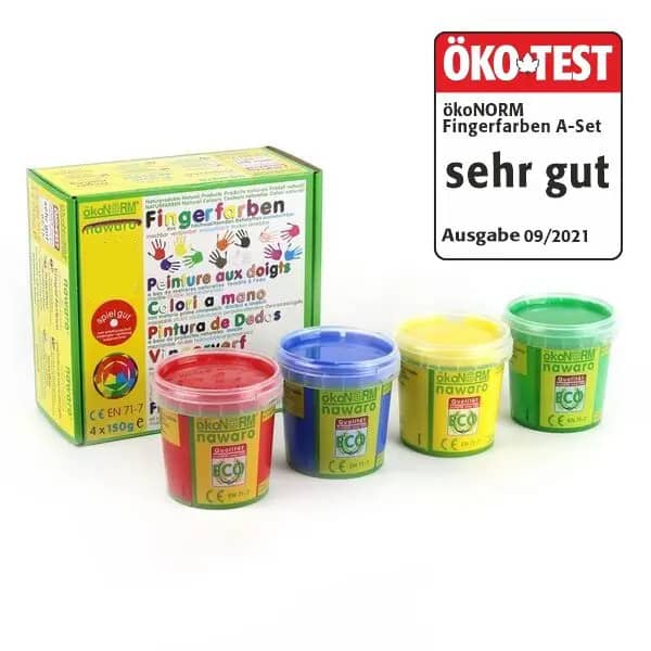 Set Culori de Degete Naturale Nawaro, ökoNORM, 4 Culori Clasice