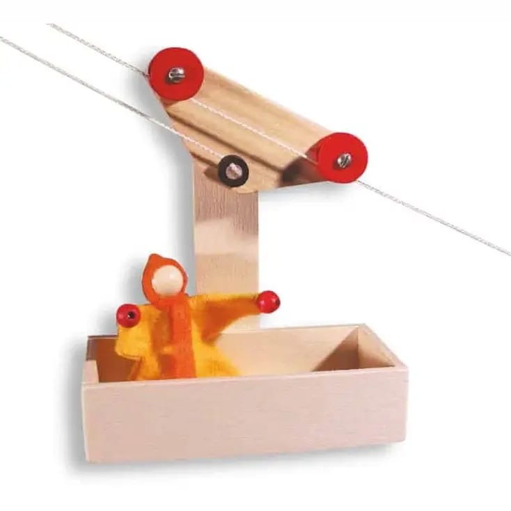 Telecabină din Lemn Kraul – Gondolă pentru Păpuși și Figurine - Imaginea 4