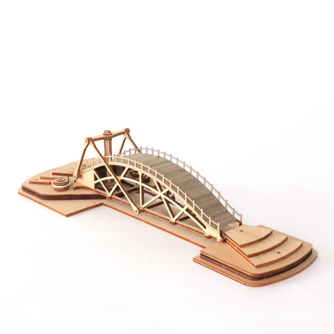 Podul Rotativ al lui Leonardo da Vinci – Kit de Construcție din Lemn (Machetă Funcțională) - Imaginea 4
