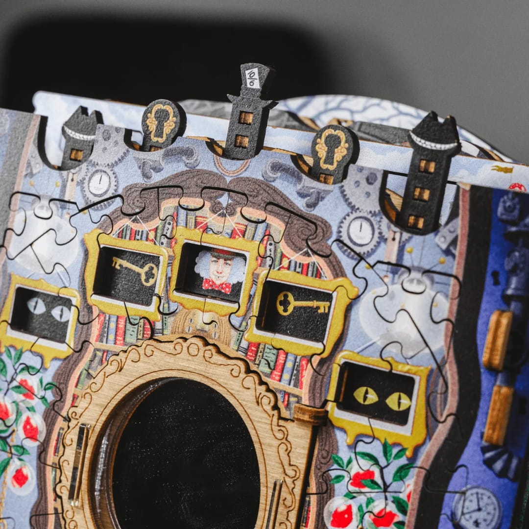Cluepuzzle The Wonderbox of Alice, iDventure– Puzzle 3D și Escape Room din Lemn - Imaginea 4