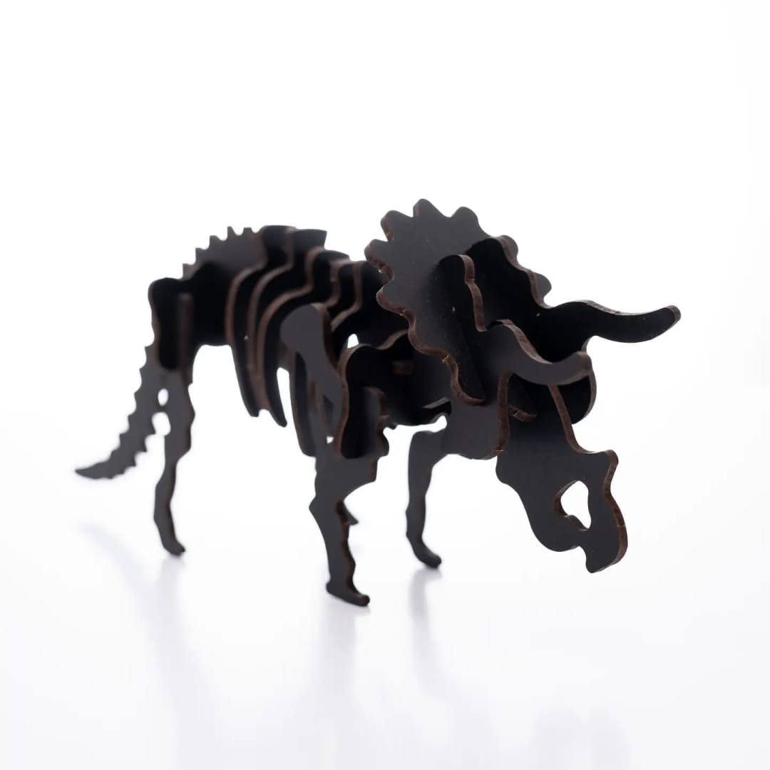 Puzzle Lemn 3D - Skeleton Triceratops - Imaginea 1
