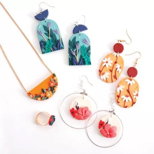 Set Creativ Bijuterii FIMO Bijoux Slab Graine Créative - Kit Complet Creare Cercei și Inele - Imaginea 6
