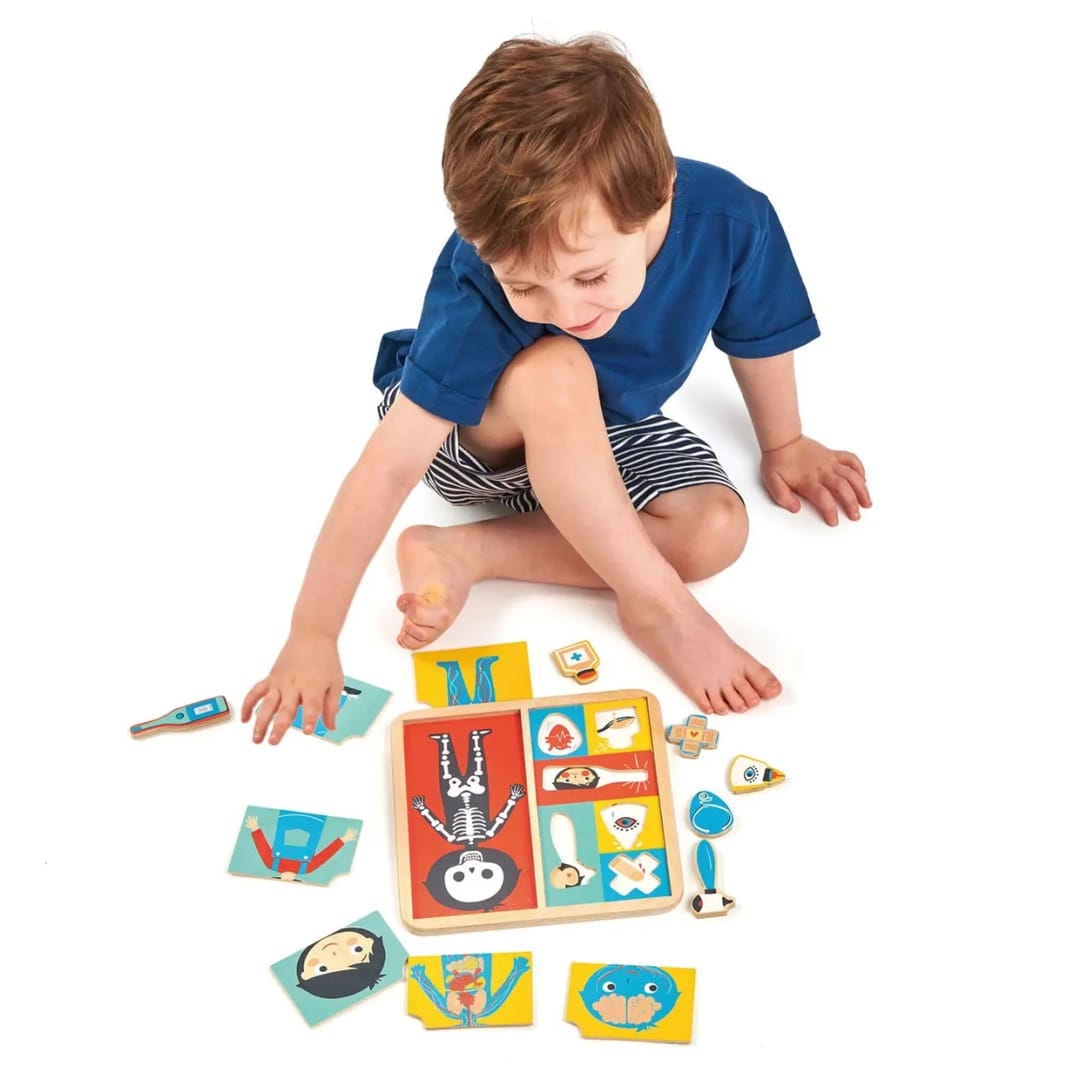 Puzzle din Lemn Tender Leaf Toys® – Corpul uman, Anatomie și Sănătate - Imaginea 4