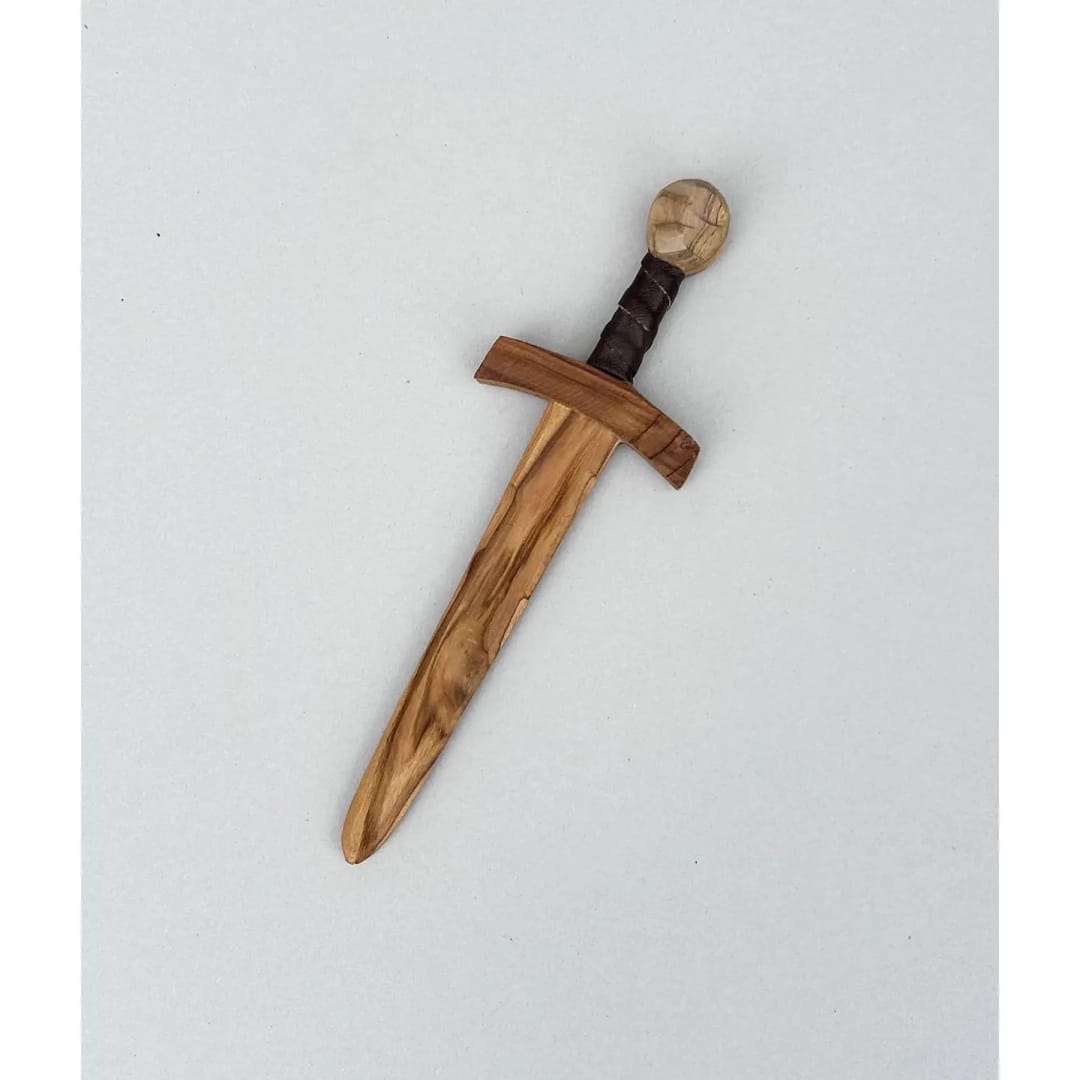 Sabie de Jucărie din Lemn Atavik - Model Cavaleresc, Mâner din Piele, 100% Lucrată Manual - Imaginea 7
