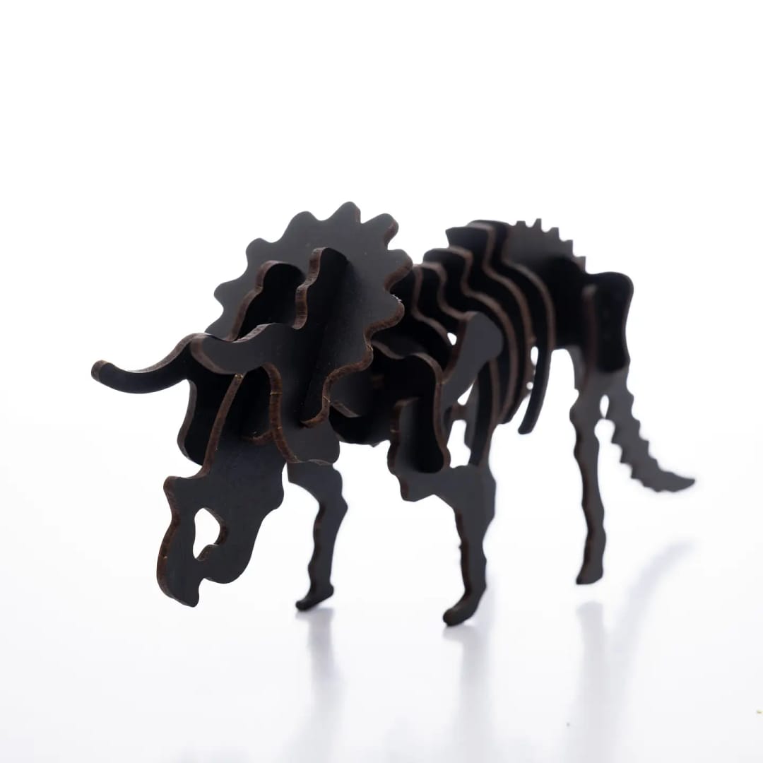 Puzzle Lemn 3D - Skeleton Triceratops - Imaginea 2