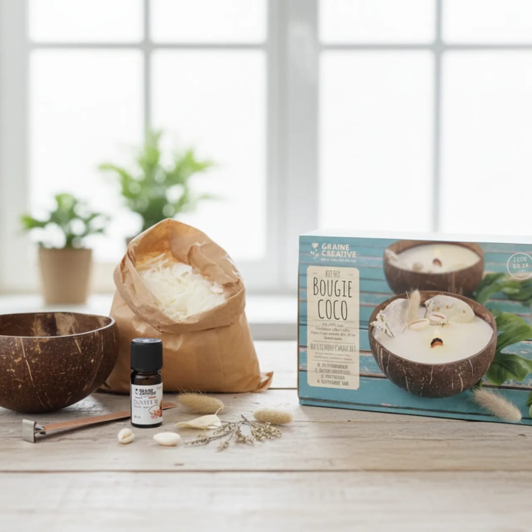 Kit DIY Lumânare Parfumată în Nucă de Cocos Graine Créative - Ceară de Soia 100% Naturală - Imaginea 5
