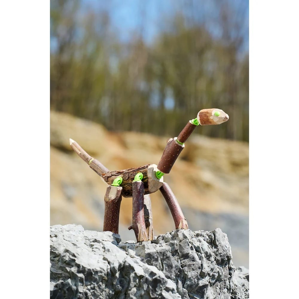 HABA Terra Kids Connectors – Set de Construcție Dinozauri din Elemente Naturale - Imaginea 3
