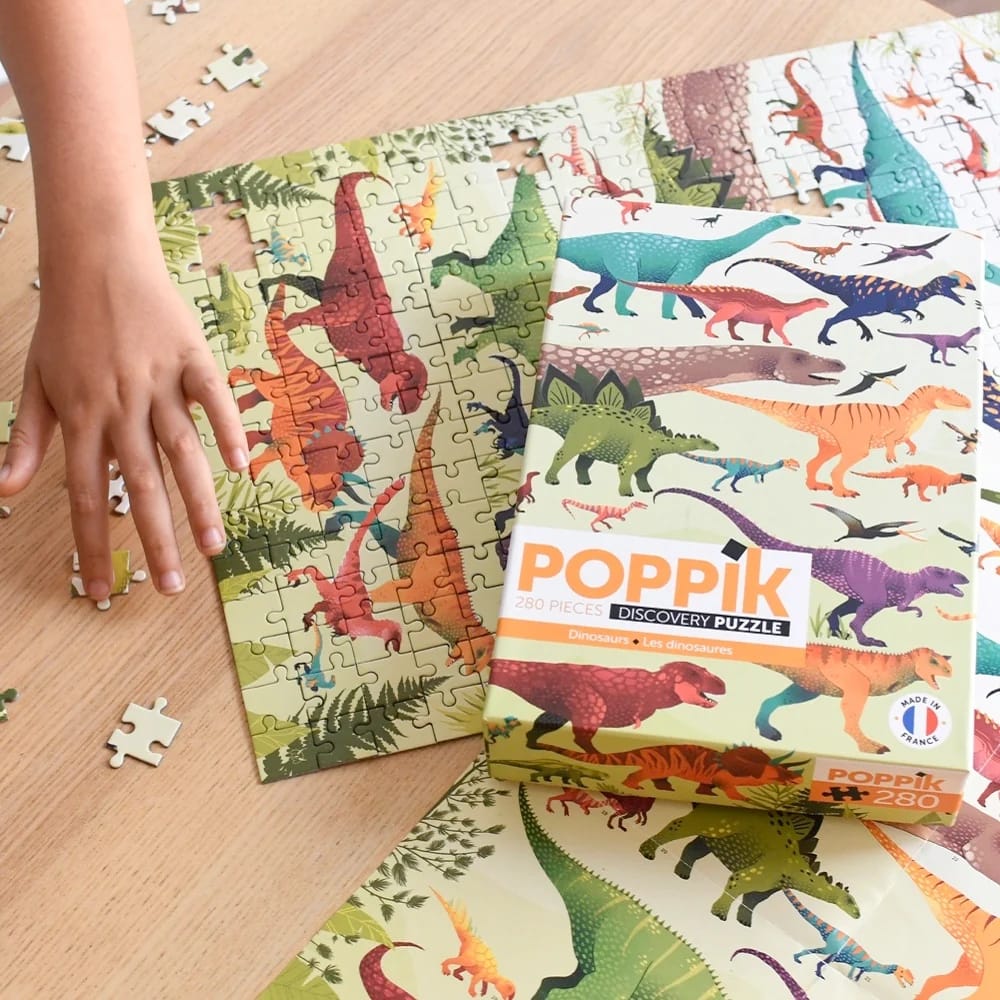 Puzzle Educativ de Descoperire „Dinozauri”, Poppik, 280 Piese, - Imaginea 2