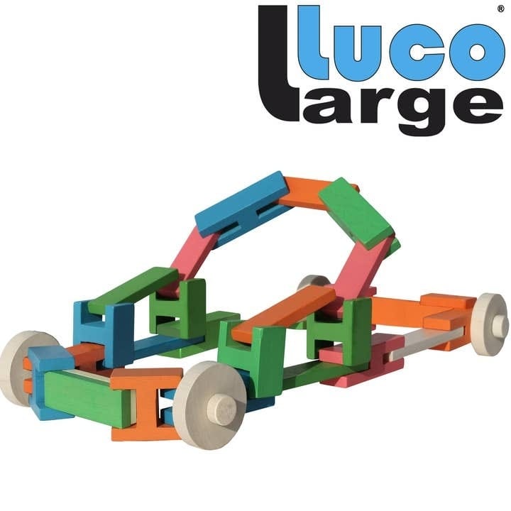 Set de Construcție din Lemn Luco Large – 72 de Piese Eco-Friendly - Imaginea 3
