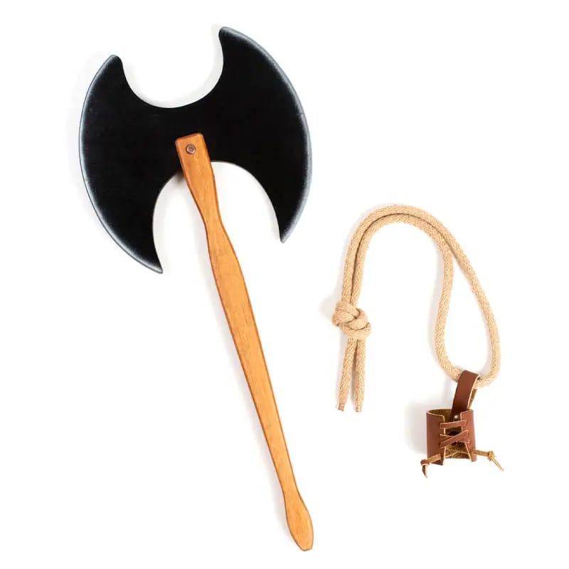 Toporișcă Medievală Dublă din Lemn – Black Double Axe (Kalid Medieval) - Imaginea 4
