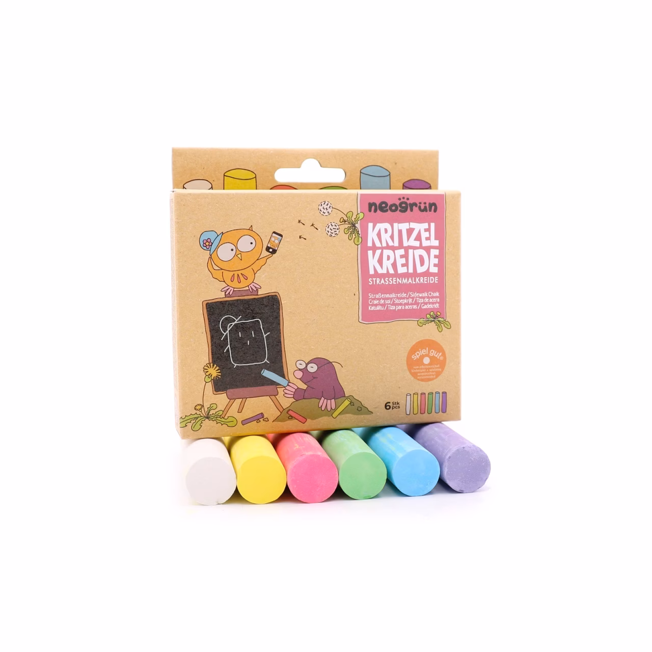 Cretă Colorată pentru Asfalt neogrün: Set de 6 Culori "Kritzel"