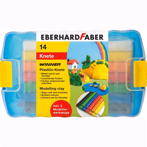Set Plastilină Eberhard Faber – 10 Culori cu Accesorii (300g)
