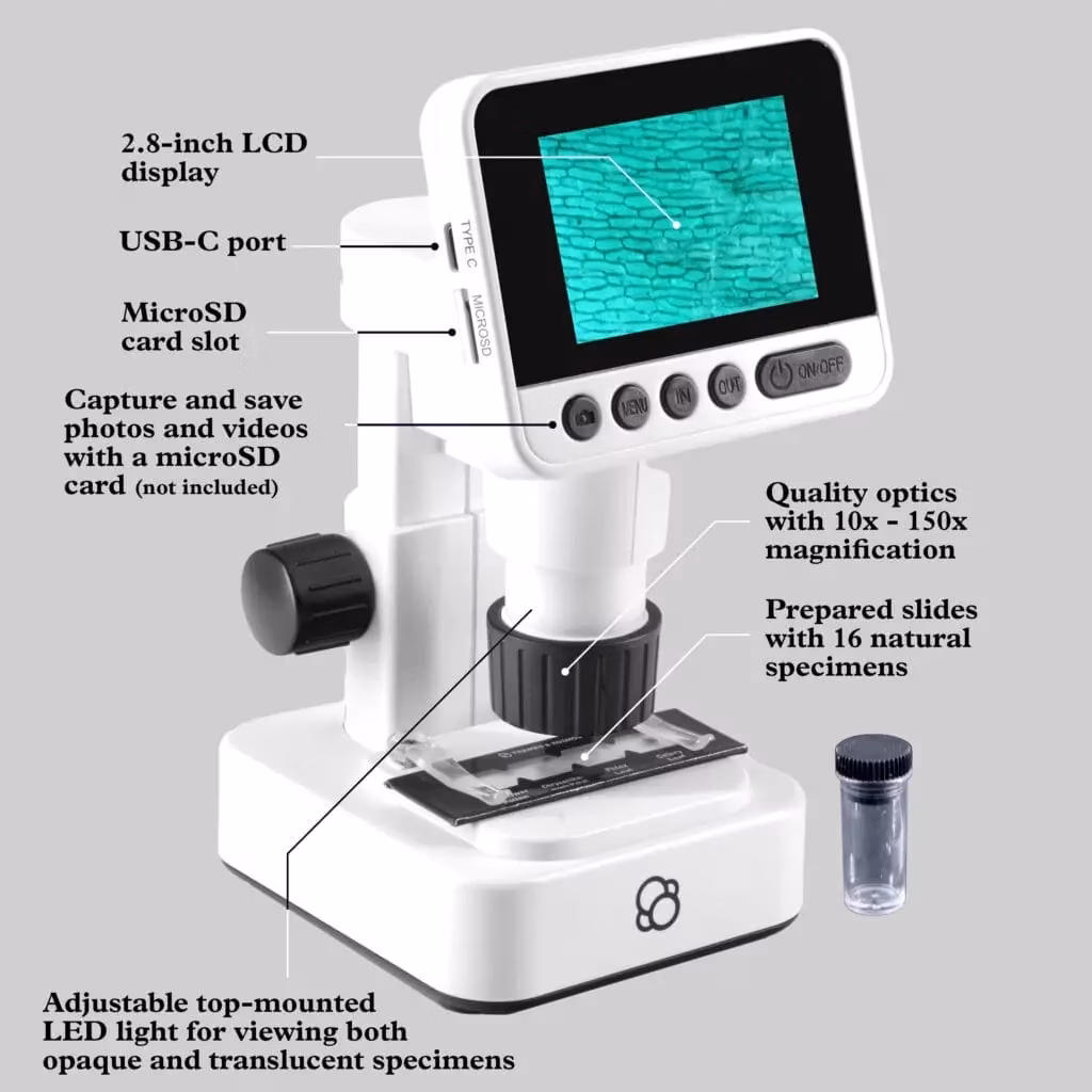 Microscop Digital HD cu Ecran LCD 2.8" Thames & Kosmos - Mărire 120x Optic / 2.5x Digital - Imagine principala
